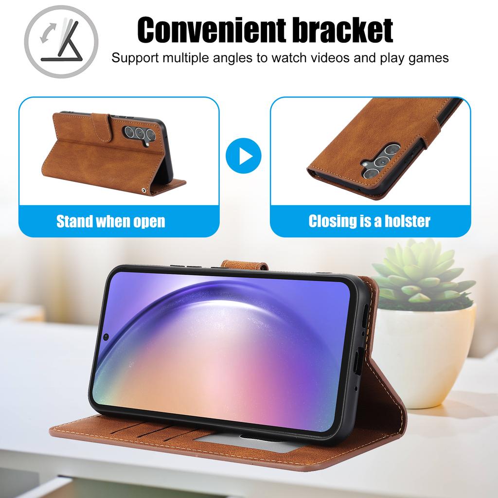 For Samsung Galaxy A55 5G Phone Case Wallet Leather Stand Cover
