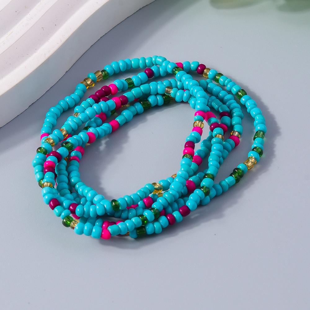 Fashion Bohemian Colorful Beads Bracelet Multi-layer Handmade Beaded Bracelets Women Girls Party Holiday Jewelry Gifts