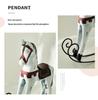 Nordic Retro Distressed Wooden Rocking Horse Ornament for Home and Children's Room Decor.