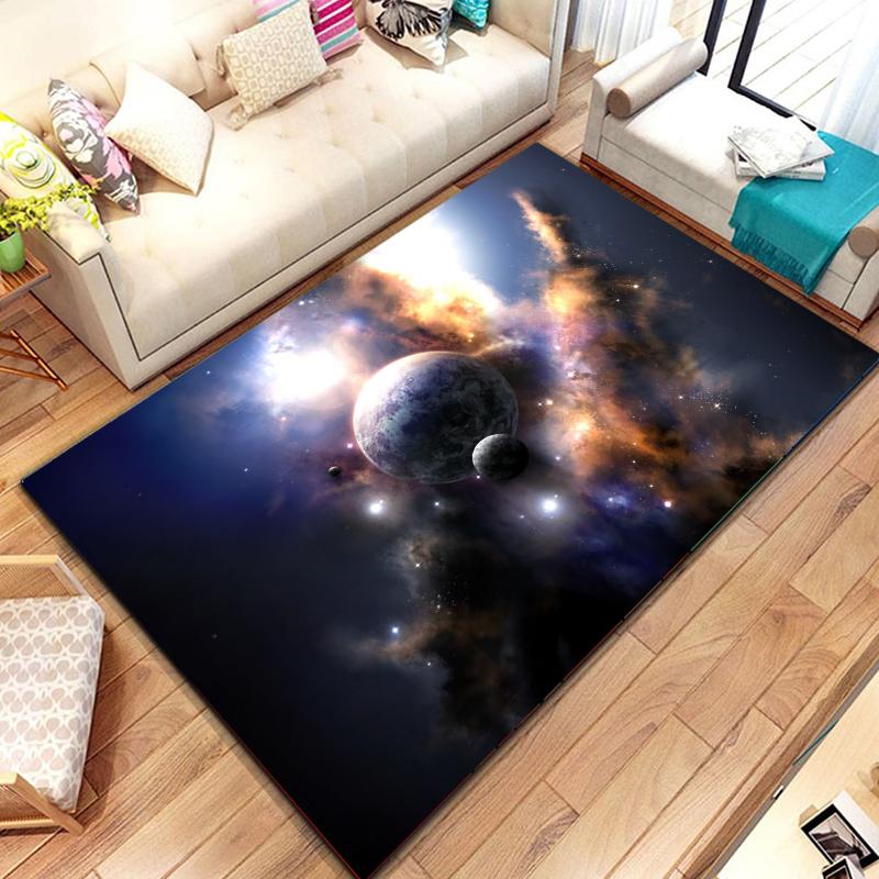 Cosmic Nebula Pattern Carpet Soft Play Mat for Bedroom Livingroom Decor Crawl Mat Christmas Gift Rug Non Slip