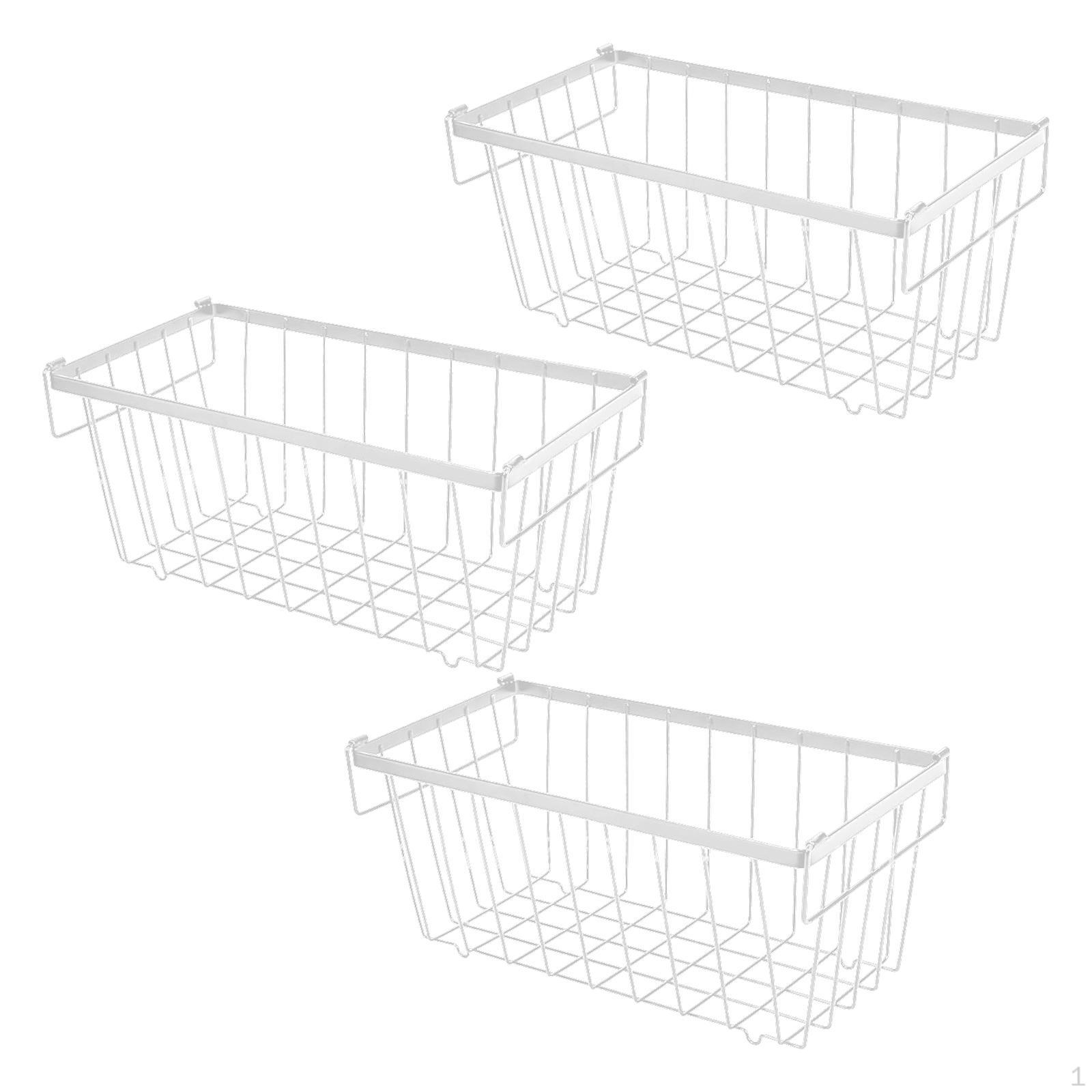

3 Pack Freezer Organizer Bins, Refrigerator Basket, Versatile Stackable Storage Container for белый