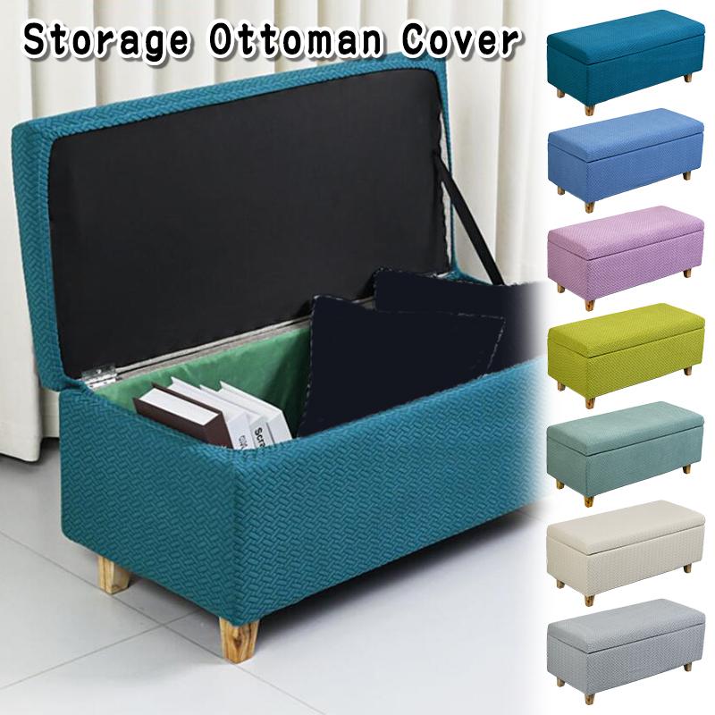 Rechteckiger Aufbewahrungshockerbezug, faltbarer Fußhockerbezug, Sofa-Fußstütze, Bankhocker-Schutz, Wohnzimmer, Büro, Heimdekoration