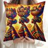 1pc, African Women's Traditional Culture Artwork, 2025 New Decorative Pillowcase, Polyester Material, Zippered and Machine Washable, Soft Cushion Cove