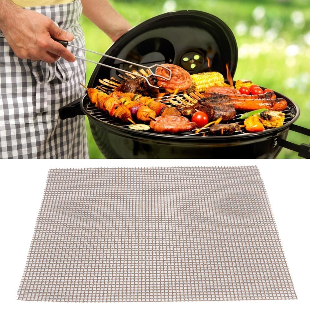 3 PCS Fiberglass Cloth Grill Mesh Mat Non-Stick Grilling Sheet Liner  Outdoor Barbecue