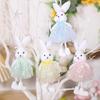 4Pcs Holiday Rabbit Ornaments with Dress Finish for Decorating Holiday Tables Garden and More