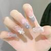 1 Pc Silver Glitter Butterfly Wearable Nail Sticker, Handmade Wearable Nail Art