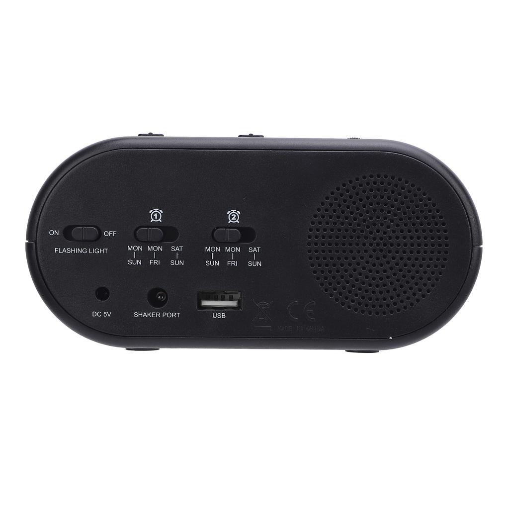 Large Alarm Clock with Bed Shaker 4 Levels Vibrating Dual Alarm Clock for Heavy Sleepers