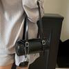 Simple oil wax leather portable cylinder bag niche design casual versatile shoulder pillow bag women