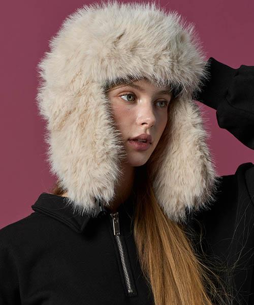 KOLEAT Winter Cold Wave Warm Fur Hat [Beige] Trooper Earmuffs Ver.