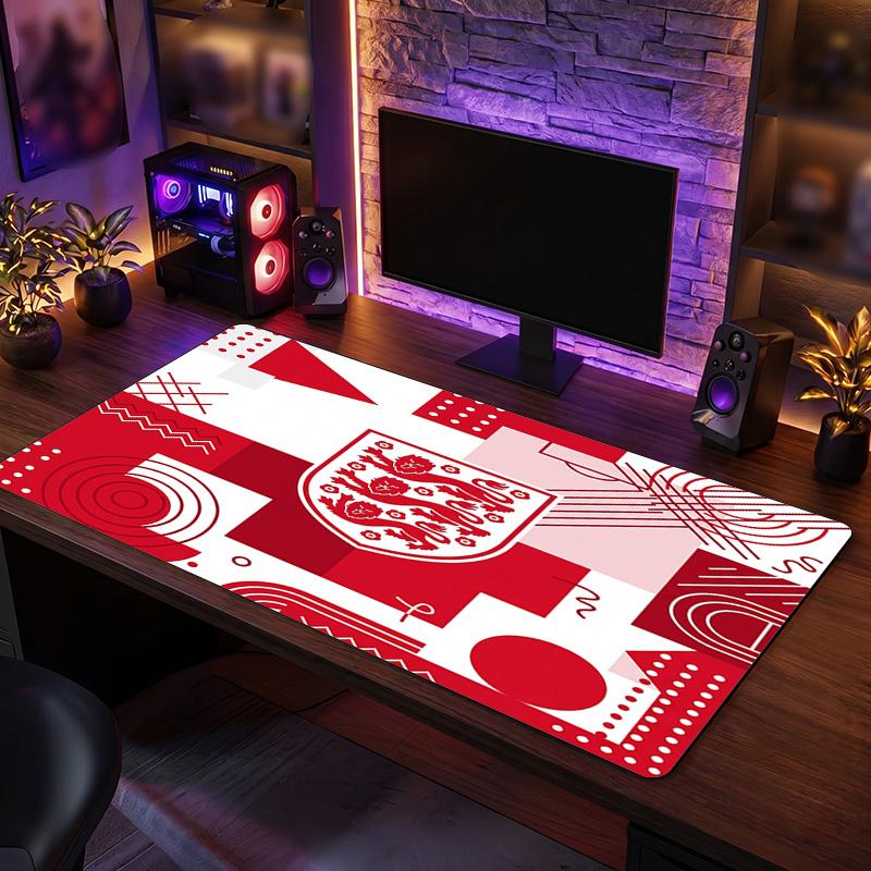 Tappetino Mouse Scudo Calcio Inghilterra, Tappetino da Scrivania Esteso in Gomma Antiscivolo per Gaming Ufficio Laptop Regalo per Fan