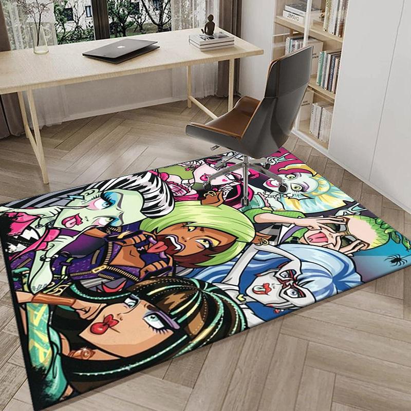 Monster-High Party Carpet, Chair Rug,Rug for Office Bedroom living rooms, Doormat decor Fan Gift Christmas Gift