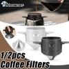2pcs Coffee Filter Foldable Coffee Funnel Stainless Steel Easy Clean Reusable Paperless Pour Over Holder Portable Coffee Dripper