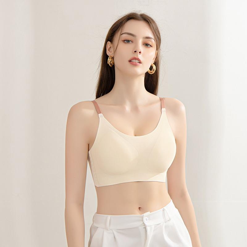 Women S Thin Breathable Seamless Sports Bra Half Fixed Drop Cup