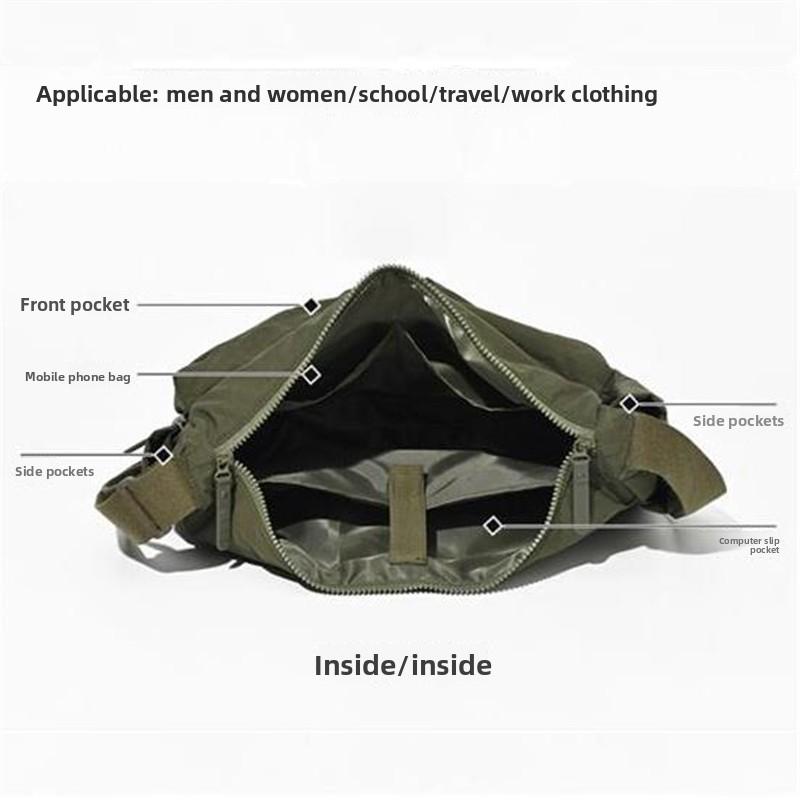 Top Quality Thickened Casual Messenger Bag, Single Shoulder Bag Large Capacity Laptop Bag, Multi Pocket Sports Bag For Men Women