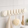 Suction Cup Wall Hook Rack Complimentary 6-Hook for Bathroom, Kitchen
