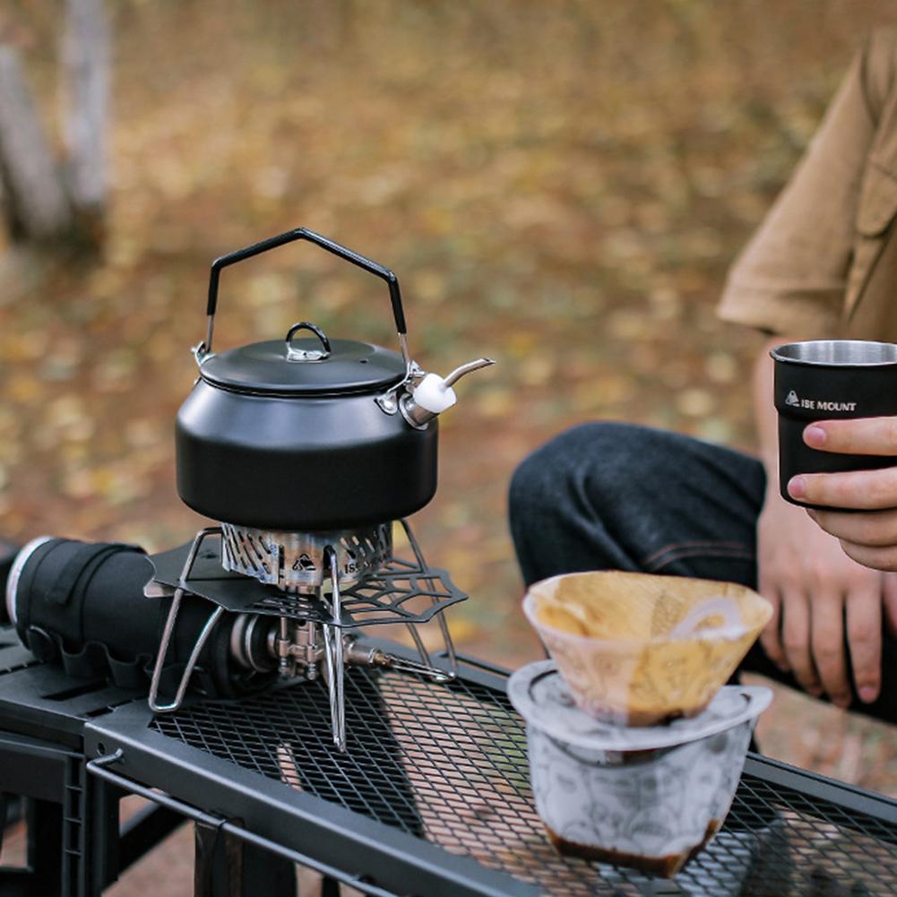 1l nerezová konvice, kempingová konvice na čaj se skládací rukojetí, venkovní džbány na vodu, láhev, turistické kuchyňské nádobí