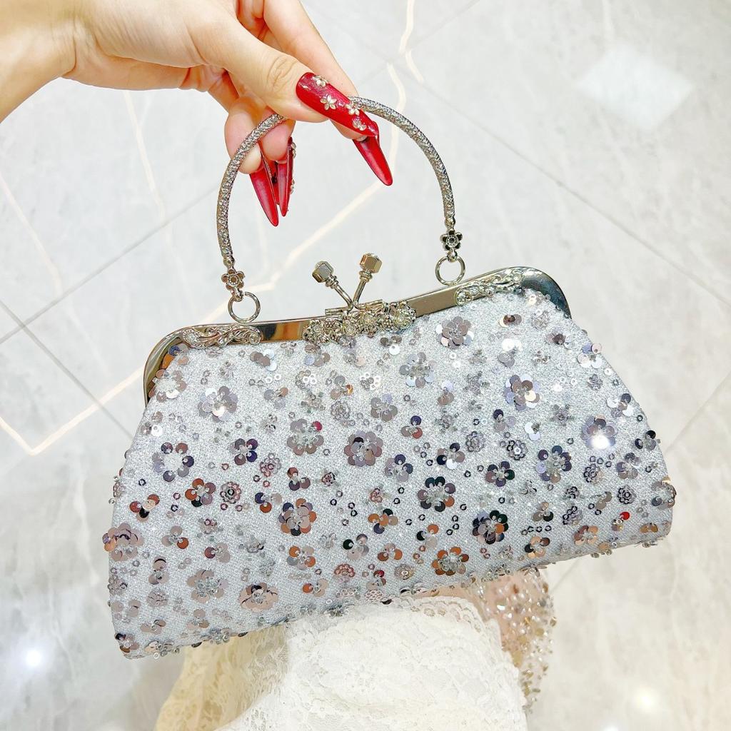 Handmade Diamond-set Clutch Bag, Formal Dress Bag, Single-shoulder Cross-body Handbag