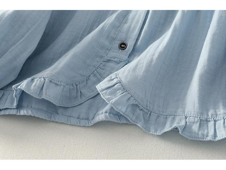 Women's Long Sleeve Double-Layer Cotton Gauze Shirt - Stylish Early Autumn Fashion 2025