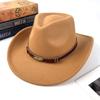 Tibetan top hat retro ethnic style metal feather western cowboy hat men's jazz hat women's felt hat