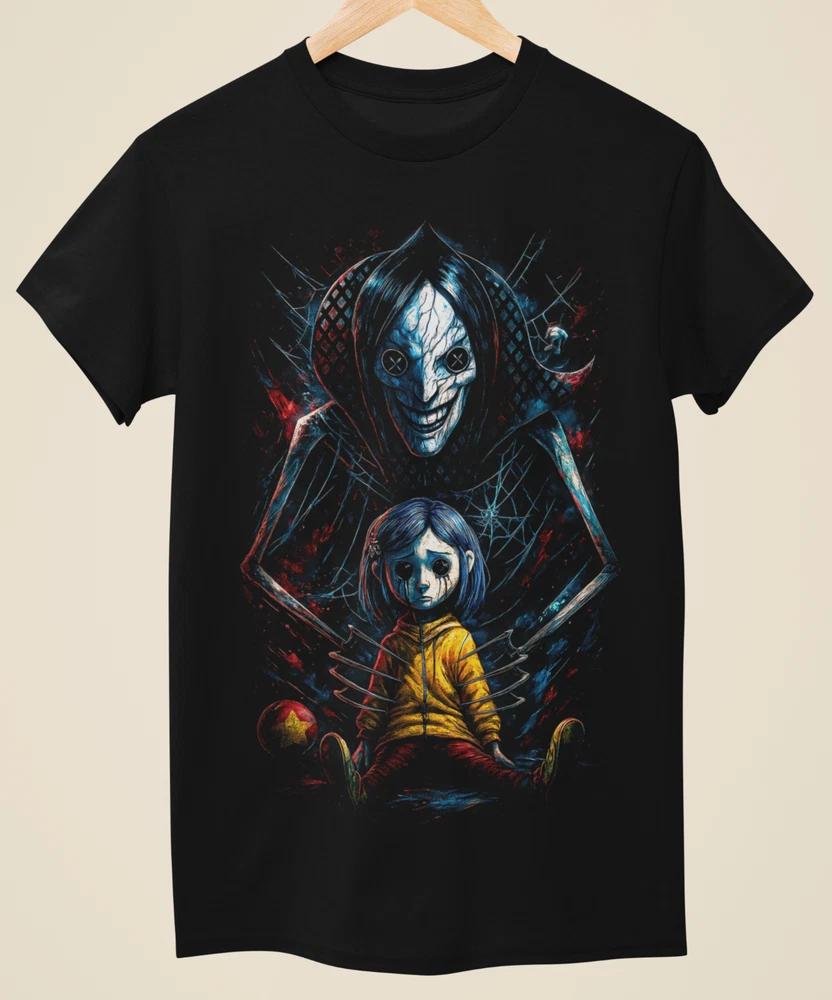 Inspired By Coraline Dark Horror Art Unisex Black TShirt (H0027) S
