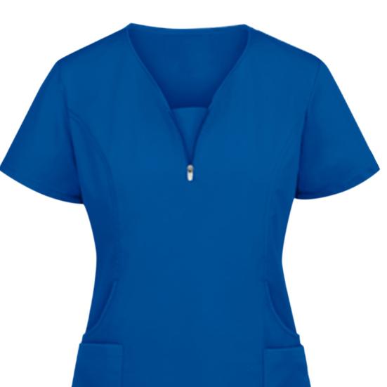 Nurse Top V-Neck Pockets Soft Short Sleeve Anti-Wrinkle Loose Doctor Uniform Workwear