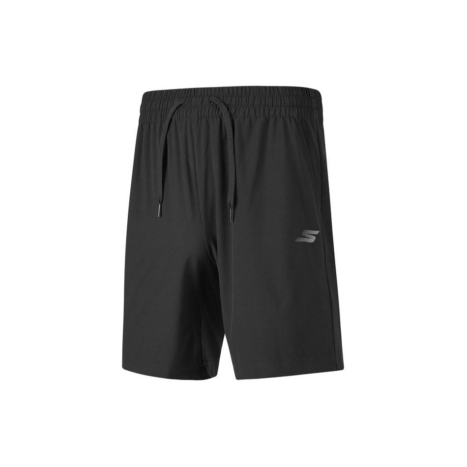 Skechers Solid Color Lace-Up Casual Sports Shorts Men shorts Carbon-Black P223M128-0018 XXL