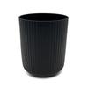 Rubberized Plastic Bathroom Accessories Set Ribbed Toothbrush Holder Wastebasket Soap Pump Organizer Tray 4-Piece Black Decor
