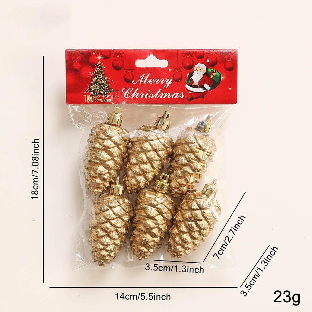 

5Pcs Painted Christmas Painted Pine Cone 3/6Pcs Pine Cone Balls Merry Christmas D золотой