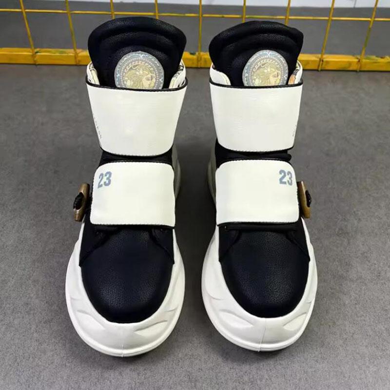 Original niche high top shoes for men winter warm sports leisure leather boots for men thick soles with retro board shoes A3