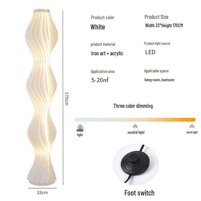 Scandinavian Designer Floor Lamp: Artistic Corner Light for Living Room or Bedroom Decor