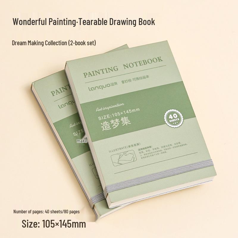 Blue Fruit Acrylic Cardstock Drawing & Doodling Mini Watercolor Pocket Book with Thickened Blank Pages