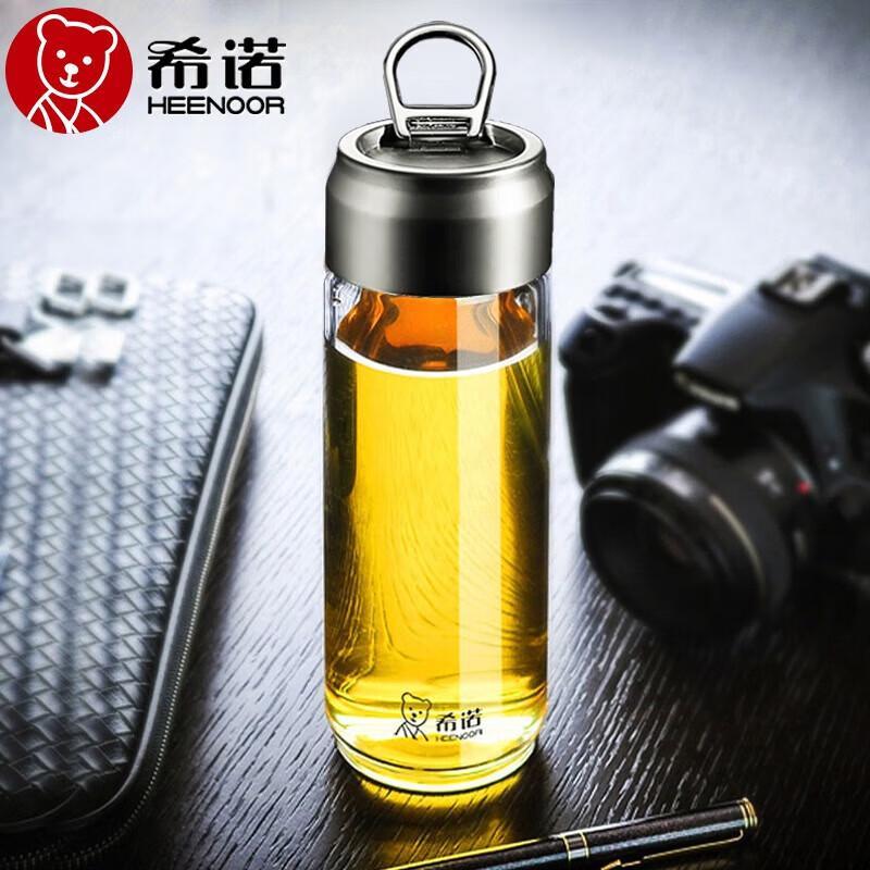 Xinuo Portable Single-Layer Borosilicate Glass Water Bottle