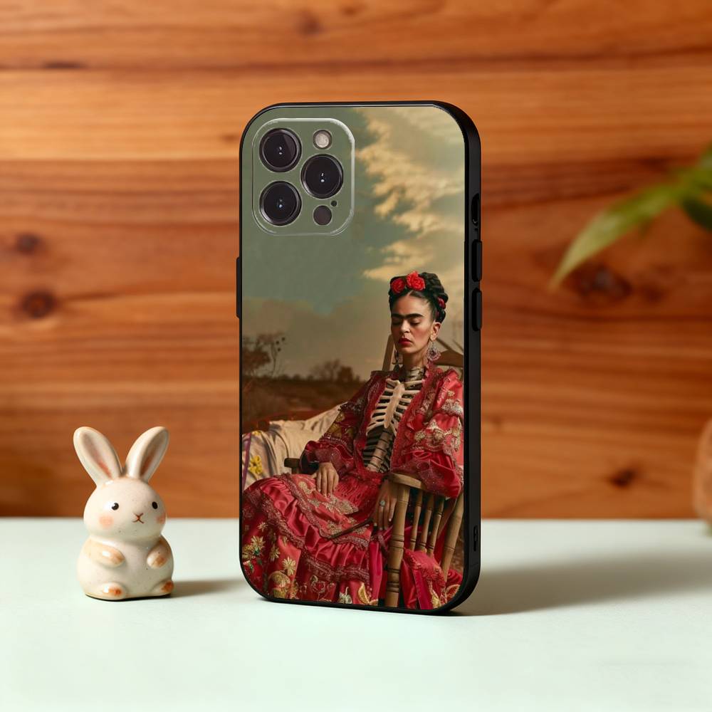 

F-Fashion F-FridaS-S-K-Kahlo Phone Case For iPhone17 16 15 14 13 12 11 Pro Max Plus,5G Soft Black Case iPhoneXSMAX