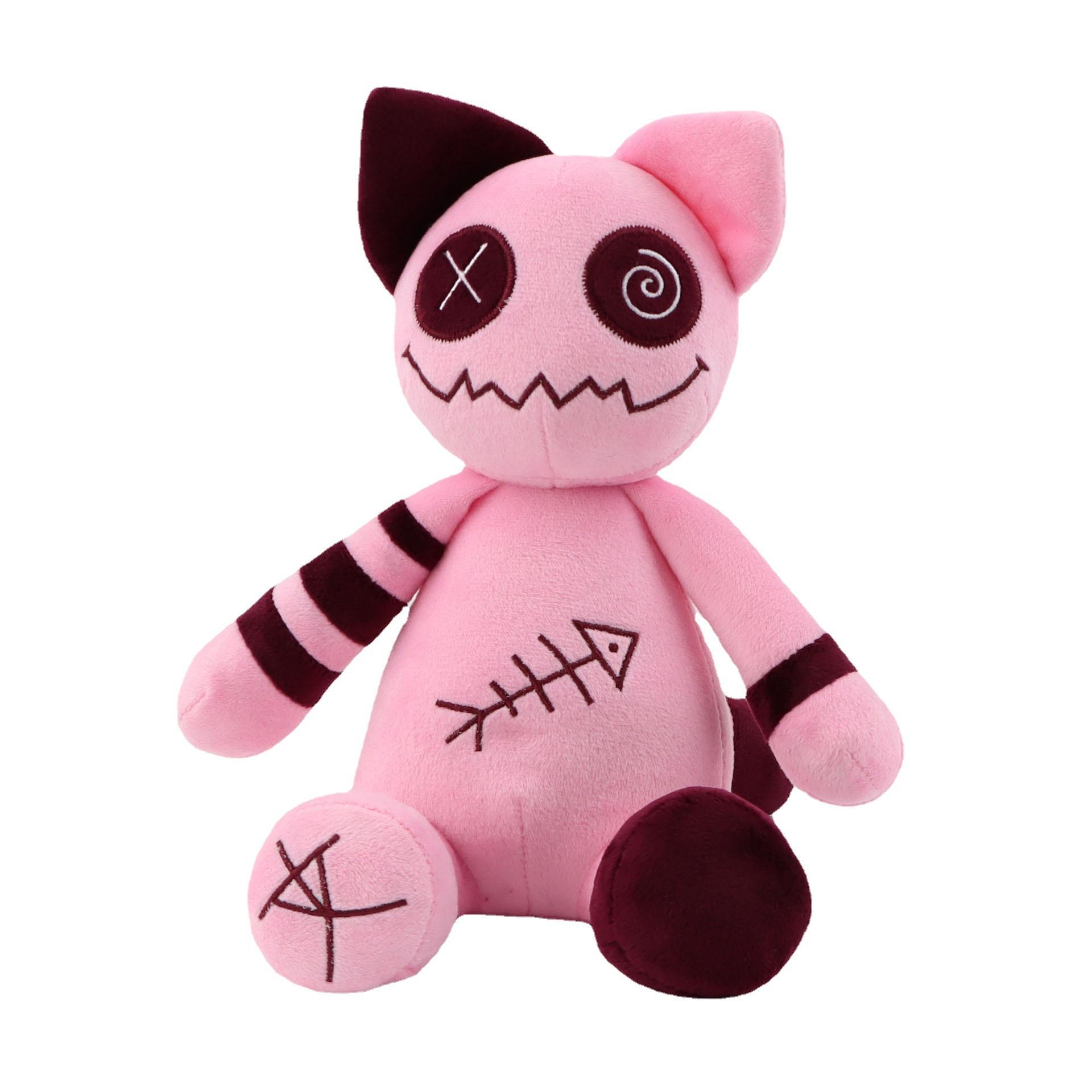 

Hallowen Zombie Cat Plush Toys Stuffed Animal Soft Toys Pink Kawaii Cat Doll Cartoon Peripheral Toy Throw Pillow Home Decor Gift 23cm
