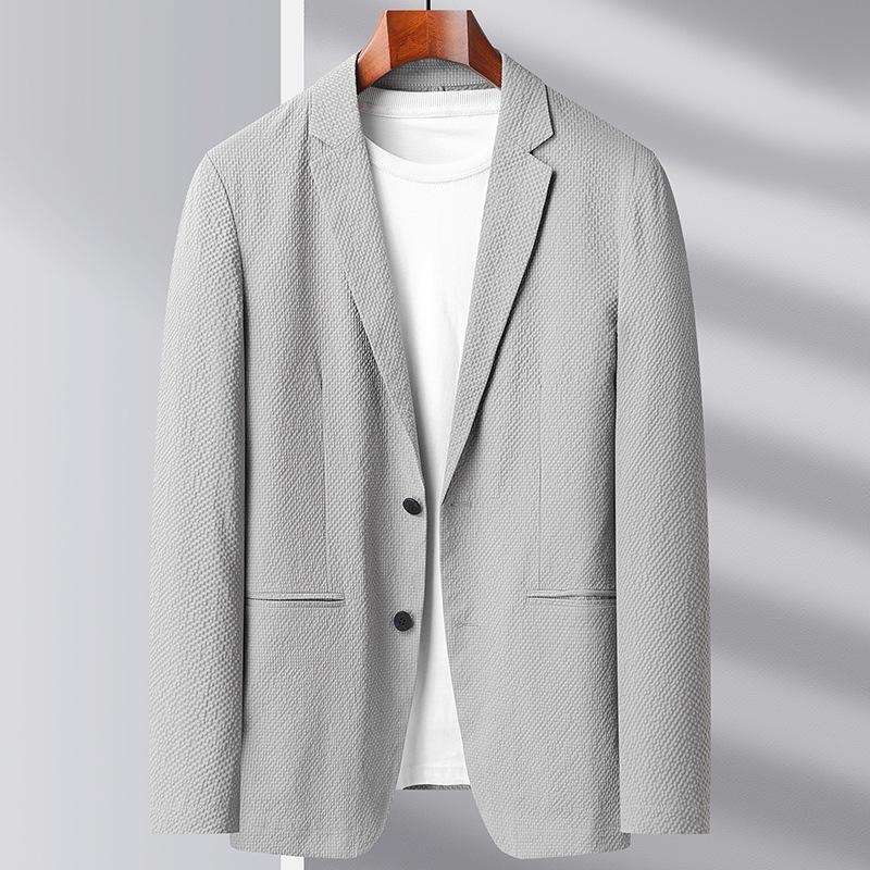 Men's Casual Suit Spring and Autumn Light Luxury Business Single West Middle-aged and Young People Solid Color Single-breasted Trendy Suit Jacket