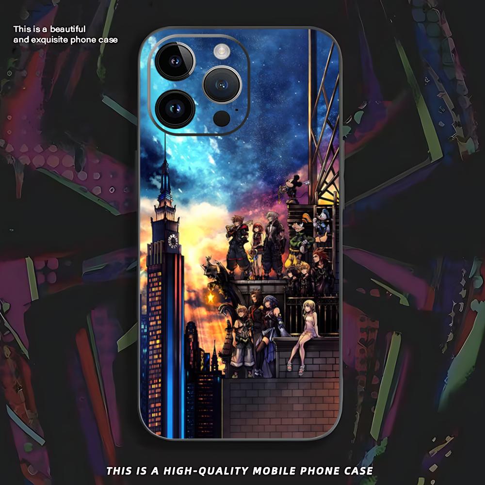 Hot Kingdom Hearts Game Phone Case For iPhone 16 16e 15 14 13 12 11 XS XR Plus Mini Pro Max Soft Black Shockproof Cover