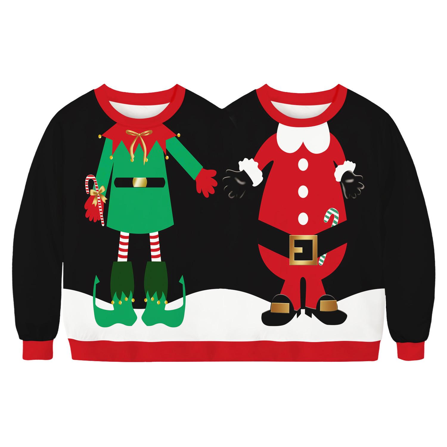 

Unisex Christmas 3D Print Round Neck Sweatshirt - Fashionable Autumn/Winter Pullover Small/Medium
