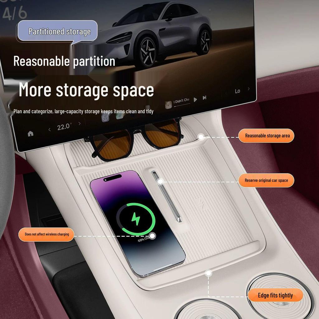 Xiaomi YU7 Wireless Charging Silicone Anti-Slip Console Storage & Cup Holder Mat