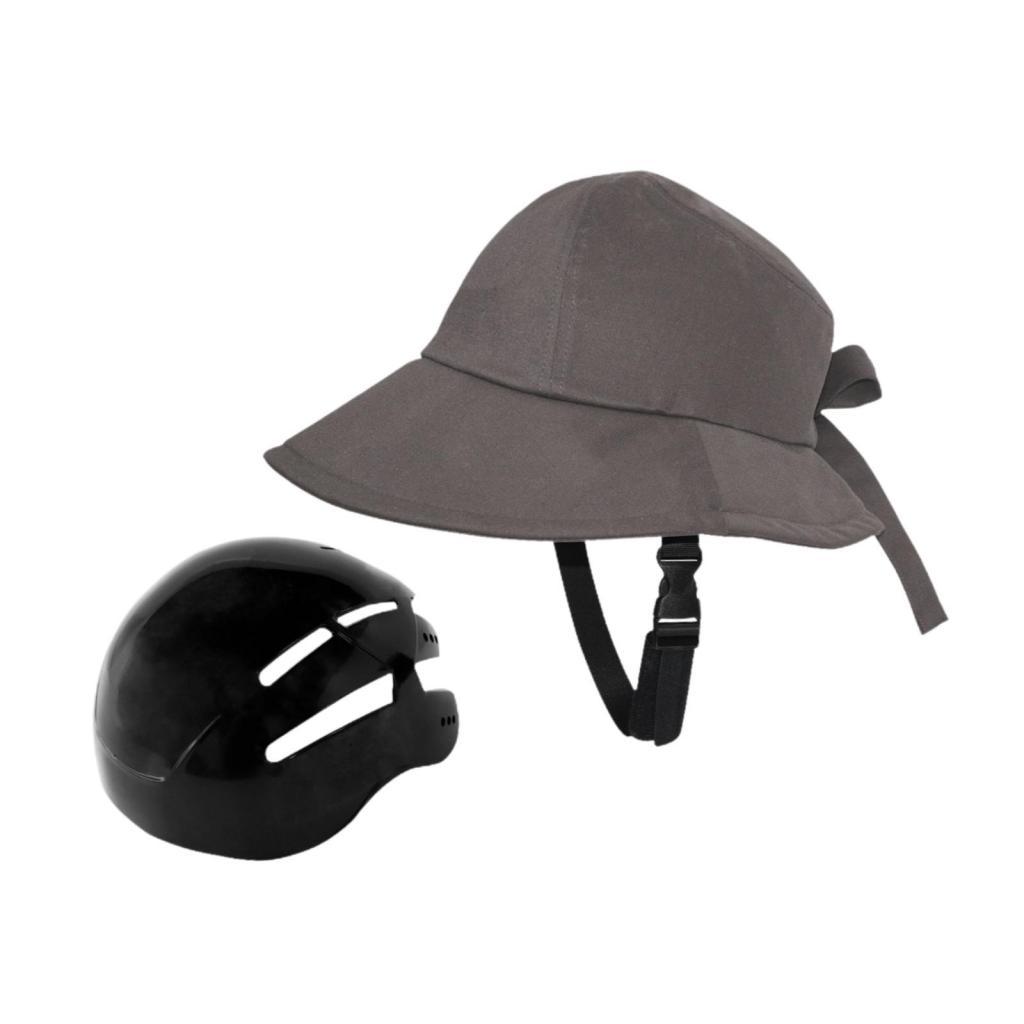 Велошлем Взрослый Велосипедный шлем Шлем в форме шляпы Шлем типа шляпы ударопрочный для женщин Унисекс Женский Школьный Повседневное ношение серый