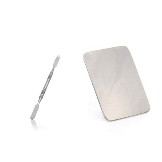 Paleta de maquillaje multifuncional para mezclar, paleta de pintura de acero inoxidable para bricolaje, juego de espátula y varilla mezcladora para belleza