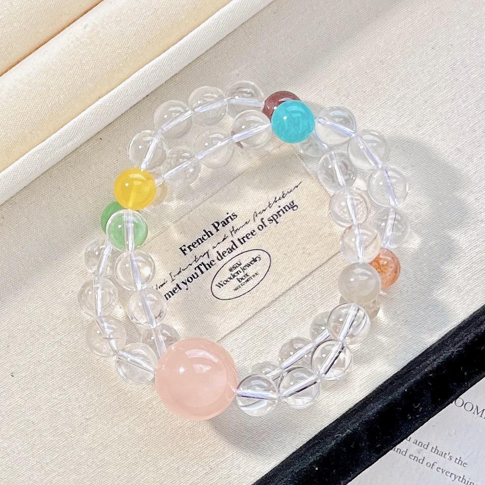 High Quality Natural Beeswax Powder Crystal Tianhe Stone White Crystal Duobao Necklace Collarbone Chain