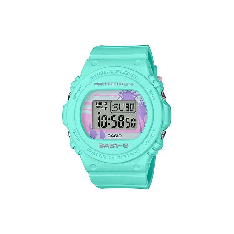 

Casio Baby-G Series 200M Water Resistant Quartz Movement Resin Strap Watch Women watches Green BGD-570BC-3 Blue Green Strap