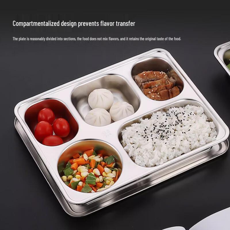 304 Stainless Steel 4-Compartment Meal Tray