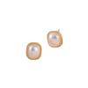 Square Pearl Stud Earrings for Women Small Minimalist Lightweight Elegant Design High Quality Fashion Jewelry Accessories