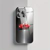 Rotes Doppeltes Herz Muster Galvanisiertes Glas Handyhülle geeignet für iPhone 17 16 15 14 13 12 11 Pro/Max/Plus Fingerabdruckresistent