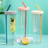 Portable Plastic Straw Juice Cup