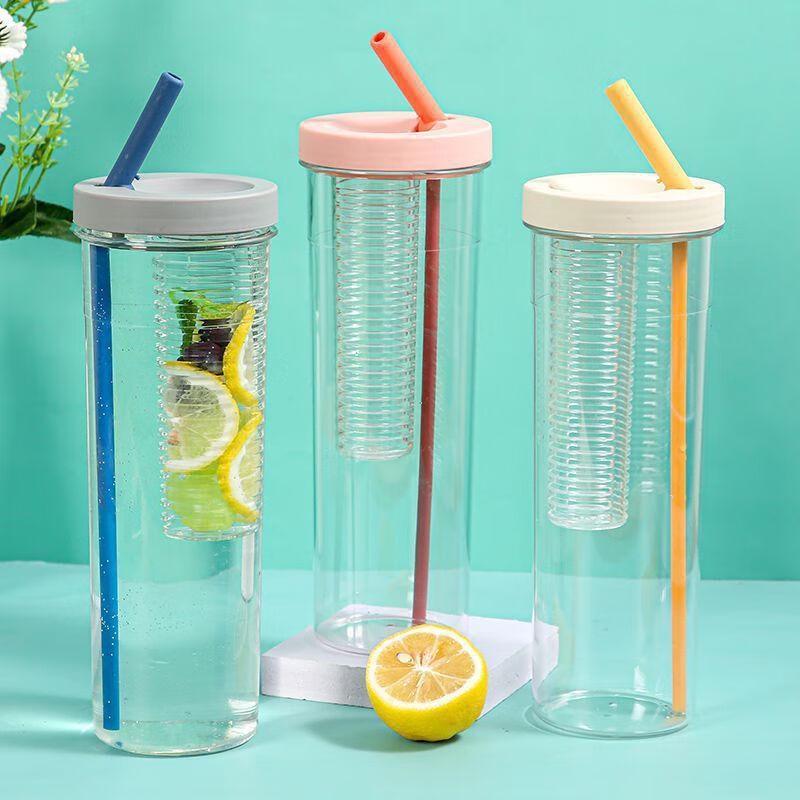 Portable Plastic Straw Juice Cup