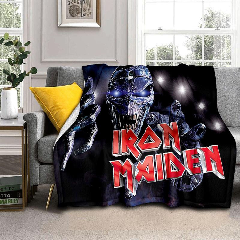 HD I-Iron Maiden Heavy Metal Band 3D Blanket,Soft Throw Blanket for Home Bedroom Bed Sofa Picnic Travel Office Cover Blanket Kid