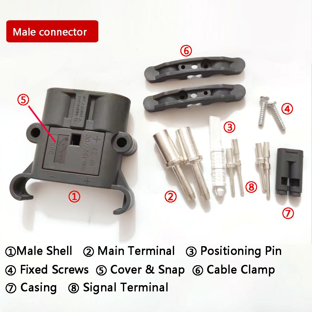REMA 80A/160A/320A Forklift Battery Charging Industrial Plug DC150V Large Current Male and Female Power Connectors 80A