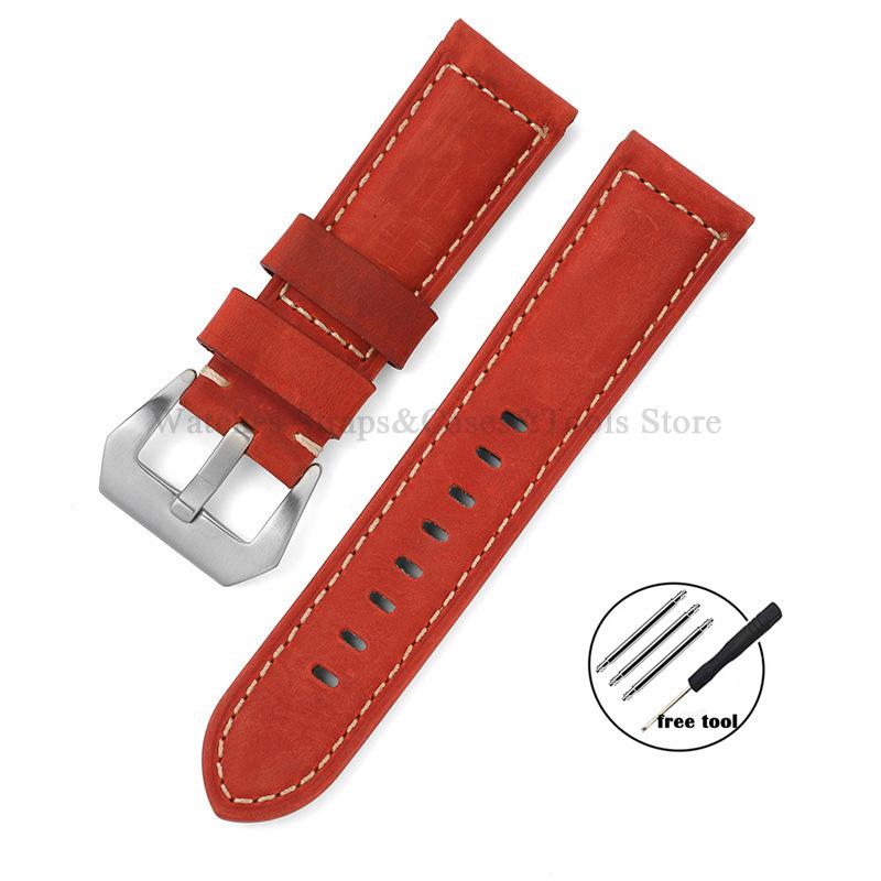 Brățară de ceas din piele naturală business Panerai pentru Omega cataramă din oțel negru maro accesorii curea bărbați 20mm 22mm 24mm 26mm